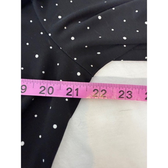 Banana Republic Womens Blouse Small Black White Polka Dot Long Sleeve Surplice V - Picture 5 of 6